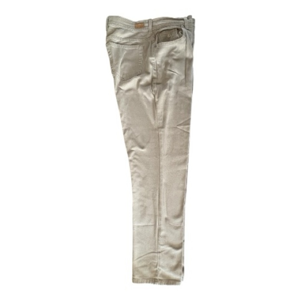 Gloria Vanderbilt Women's Beige Straight Pants Button Accent Zip Closure Solid